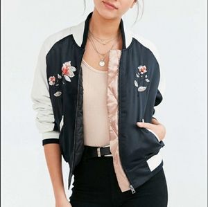 On Tour Satin Varsity Bomber Jacket